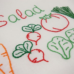 Salad Embroidery Design Tomato Design Vegetable Art