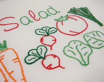 Salad Embroidery Design Tomato Design Vegetable Art