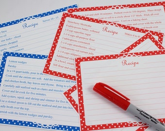 Printable Editable Recipe Cards Polka Dot  Four By Six Polka Dot Pattern