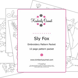 Fox Embroidery Design Fox Hand Embroidery Pattern image 5