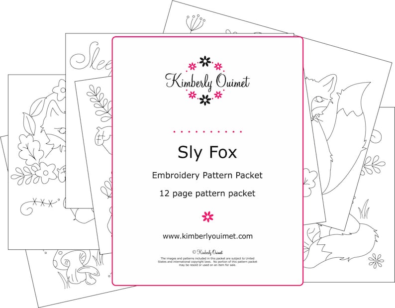 Fox Embroidery Design Fox Hand Embroidery Pattern image 5