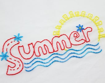 Summer Embroidery Design Hand Embroidery Pattern Printable Design