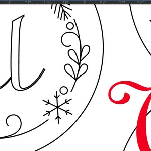 Monogram Christmas Ornament Hand Embroidery Pattern image 3