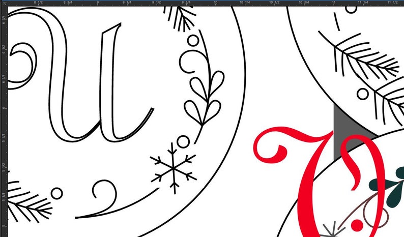 Monogram Christmas Ornament Hand Embroidery Pattern image 3