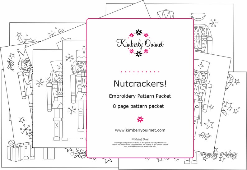 Nutcrackers Christmas Nutcracker Embroidery Pattern Set Hand Embroidery Nutcracker Pattern image 3