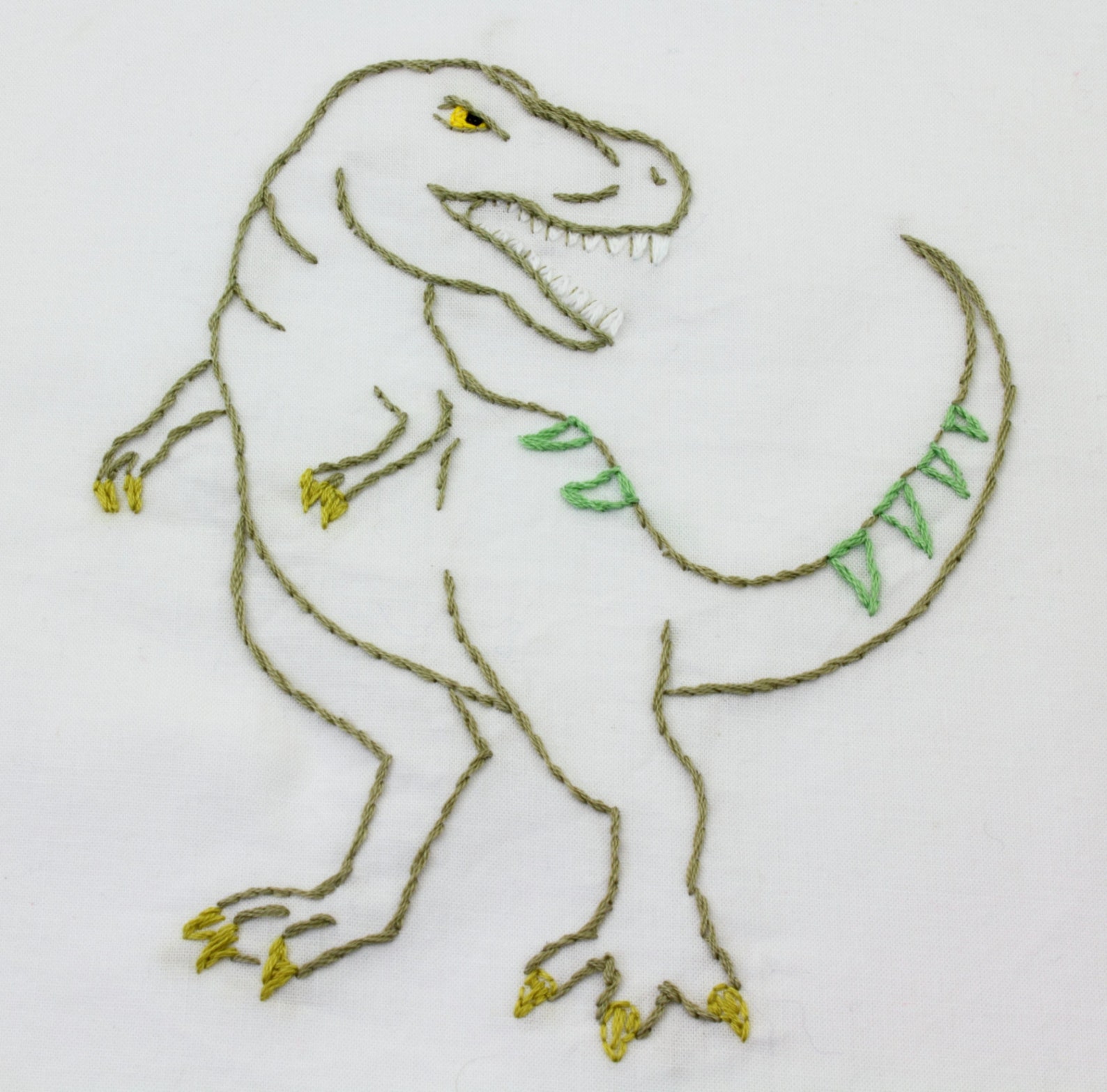 Dinosaur Embroidery Pattern Dinosaur Embroidery Design Etsy