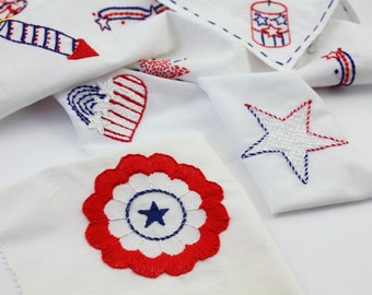 4th of July Embroidery Pattern Hand Embroidery Firecracker Fireworks Design