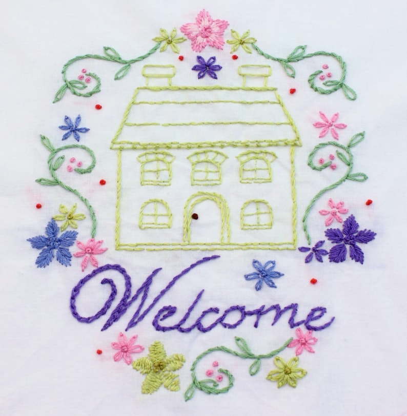Home Sweet Home Hand Embroidery Pattern House Design Home is Etsy