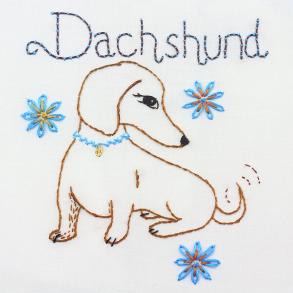 Dachshund Embroidery Design: Doxie Pattern (PDF Download)