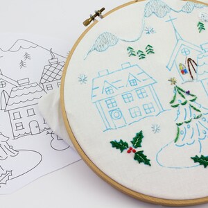 Christmas Village Embroidery Design Hand Embroidery Pattern - Etsy