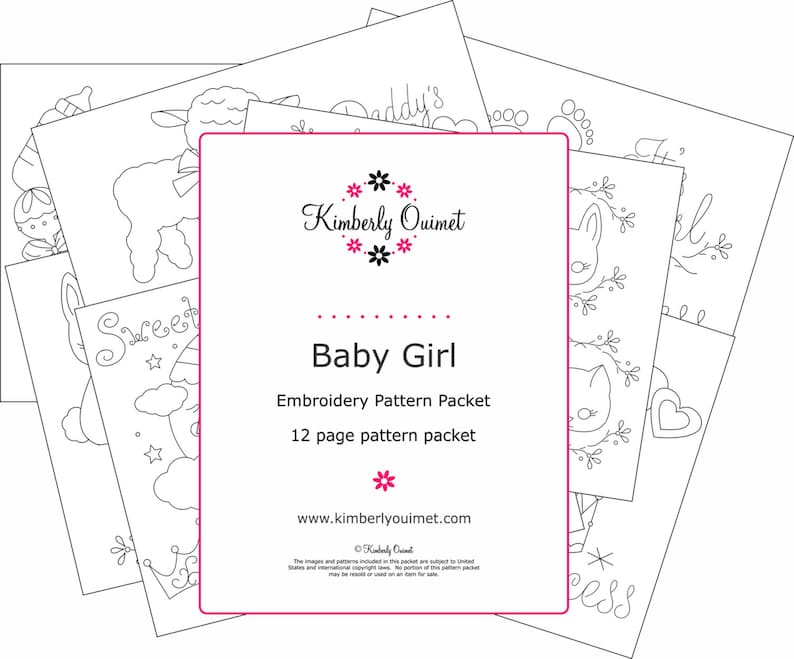 Baby Girl Embroidery Design baby embroidery pattern hand embroidery girl image 2