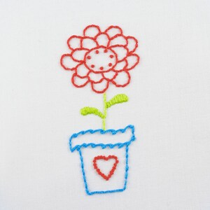Zinnia Embroidery Pattern Flower Embroidery Design Summer Flower Embroidery Zinnia Hand Embroidery Design image 2