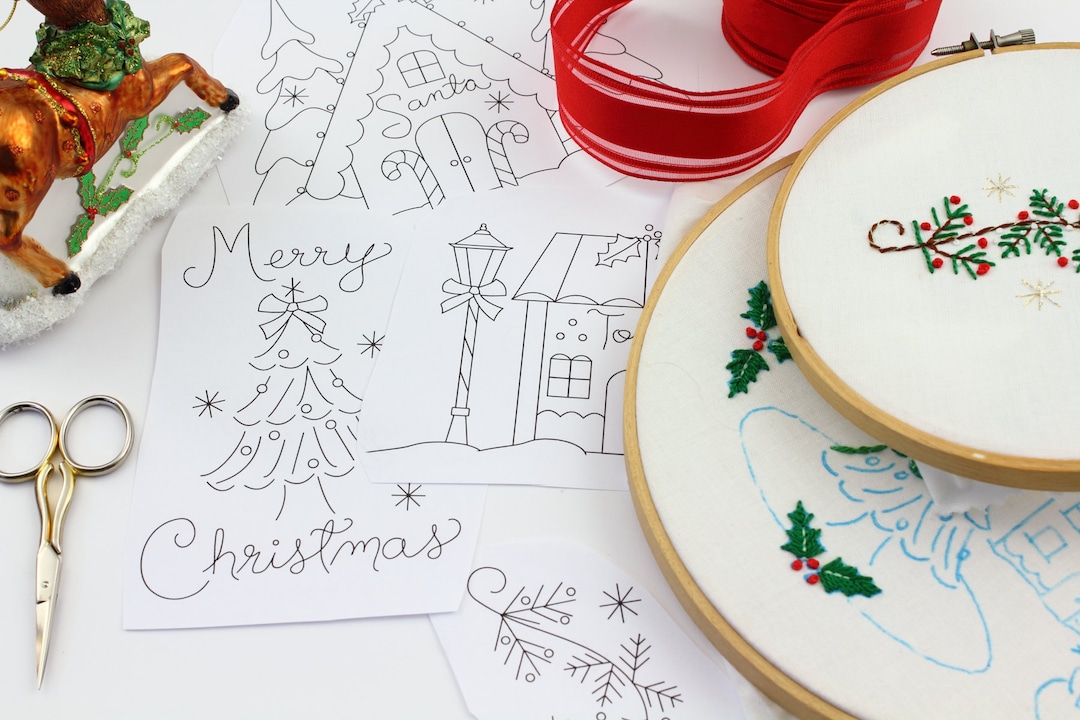 Christmas Village Embroidery Design Hand Embroidery Pattern - Etsy