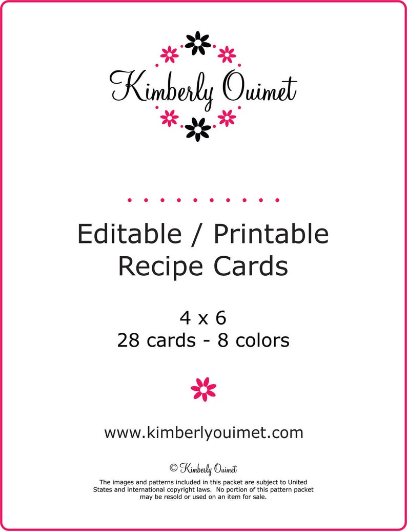 printable recipe cards 4 x 6 editable pdf image 5