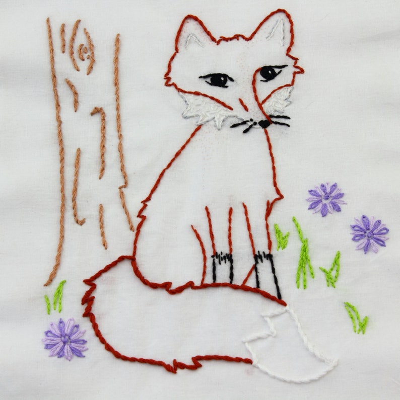 Fox Embroidery Design Fox Hand Embroidery Pattern image 3
