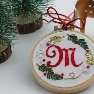 Monogram Christmas Ornament Hand Embroidery Pattern image 2