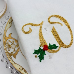 Christmas Monogram Embroidery Hand Embroidery Monogram