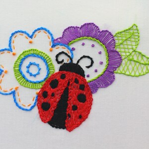 Ladybug Embroidery Pattern Mushroom design hand embroidery pattern image 2