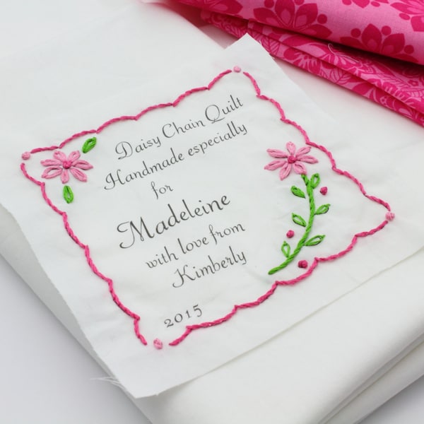 Afdrukbare quiltlabels, bewerkbare aangepaste tag (pdf-patroon)