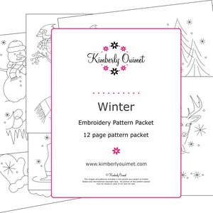 Winter Embroidery Design Hand Embroidery Design Snowflake Embroidery Winter theme image 3