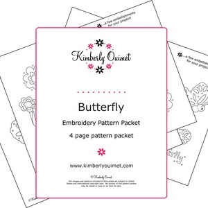 Embroidery Patterns, Hand Embroidery Butterfly Embroidery Pattern Butterfly Design image 4