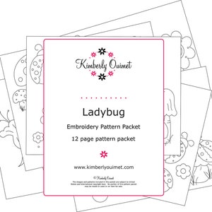 Ladybug Embroidery Pattern Mushroom design hand embroidery pattern image 6