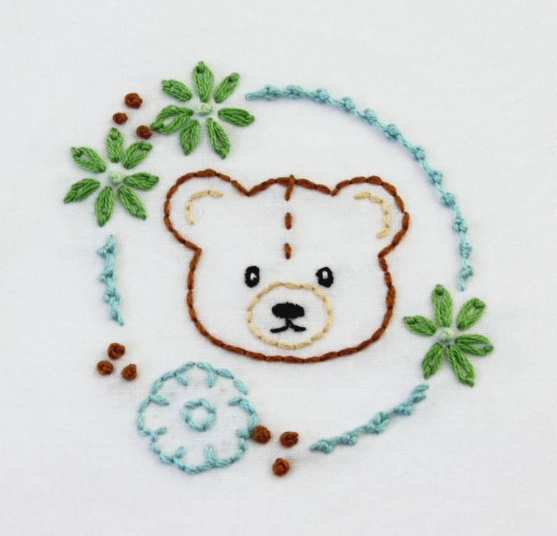 Teddy Bear Embroidery Design Bear Embroidery Pattern Teddy Etsy
