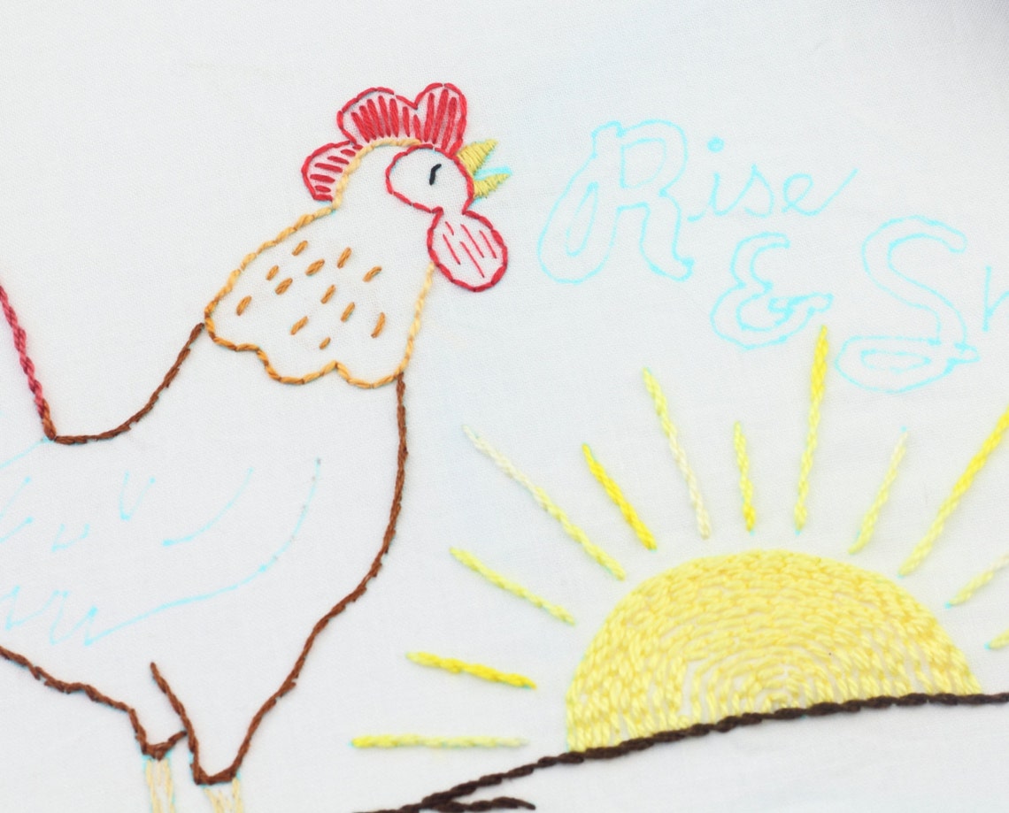 Country Kitchen Embroidery Design Farm Kitchen Theme Hand Etsy