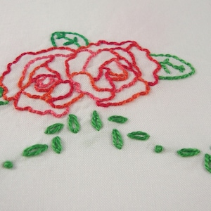 Rose Embroidery Design Rose Hand Embroidery Pattern image 4