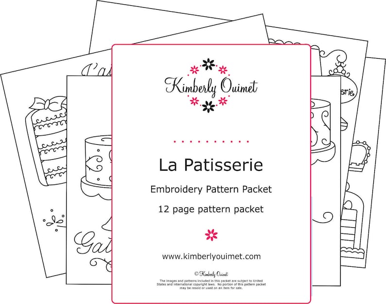 Hand Embroidery Patterns La Patisserie Embroidery Pattern image 5