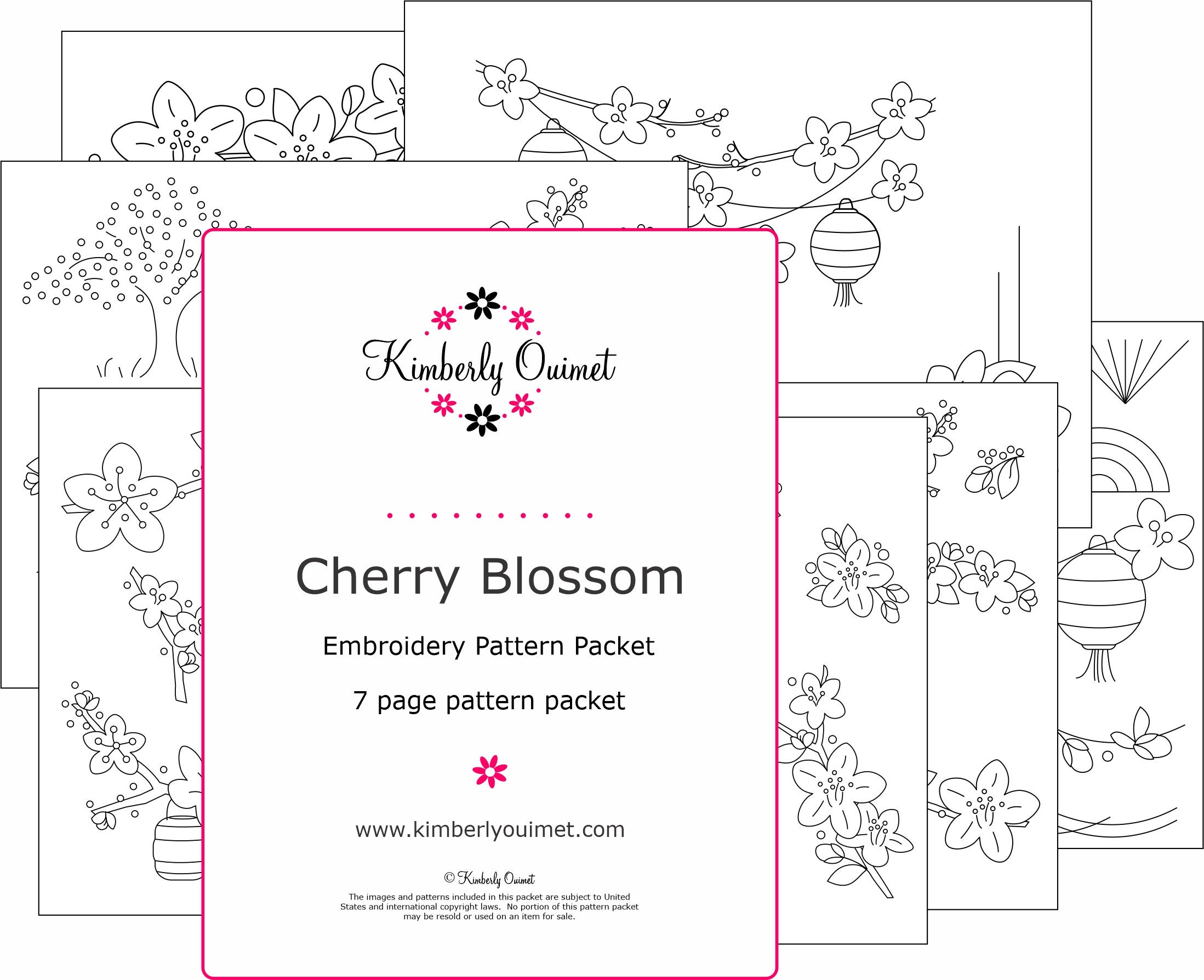 Cherry Blossom Hand Embroidery Pattern (PDF Download) - Etsy