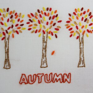Autumn Embroidery Pattern Maple Leaf Fall Embroidery - Etsy