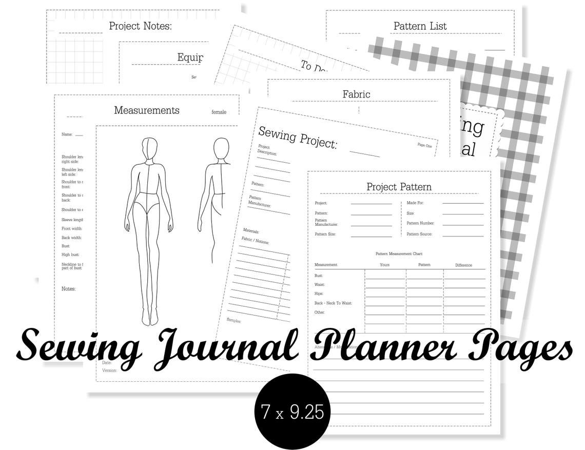 Sewing Journal Planner Pages Sewing Disc Bound Planner Etsy