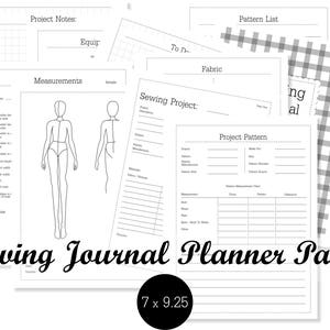 Sewing Journal Planner Pages Sewing Disc bound Planner Printable Sewing Planner image 1