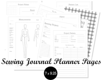 Sewing Journal Planner Pages Sewing Disc bound Planner Printable Sewing Planner