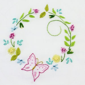 Butterfly Garden Embroidery Design Butterfly hand embroidery pattern