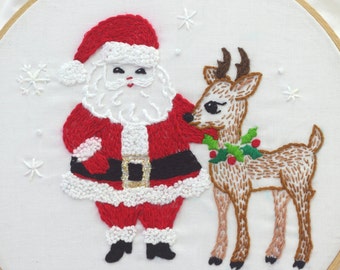 Santa Claus Embroidery Pattern Santa Embroidery Design Christmas Embroidery Design