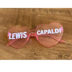 Personalised Lewis capaldi live concert sunglasses | novelty glasses | concert glasses | heart glasses | custom glasses | party glasses gift