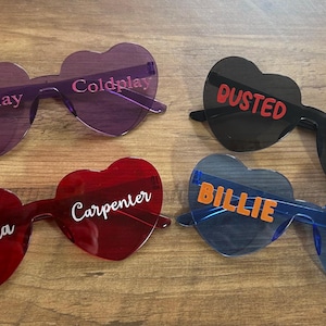 Personalised concert sunglasses | novelty glasses | concert glasses | heart glasses | custom glasses | party glasses | concert accessories