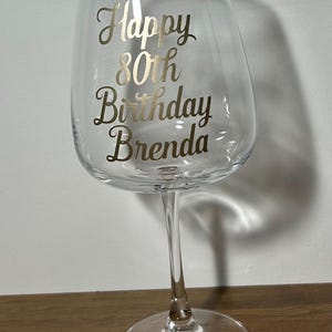 Personalised birthday wine glass | milestone | 21st|18th|50th|birthday gift|for her| glass with age|gift ideas|name glass| handmade| gift