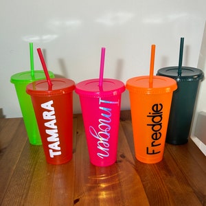 Personalised name cold cup | 24oz |colour changing | cup with lid and straw | hen party | bridesmaid | halloween | name cup | Starbucks cup