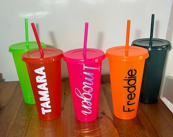 Personalised name cold cup | 24oz |colour changing | cup with lid and straw | hen party | bridesmaid | halloween | name cup | Starbucks cup