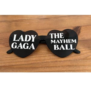 Personalised lady gaga the mayhem ball live concert sunglasses | novelty glasses | concert glasses | heart glasses | custom glasses | party