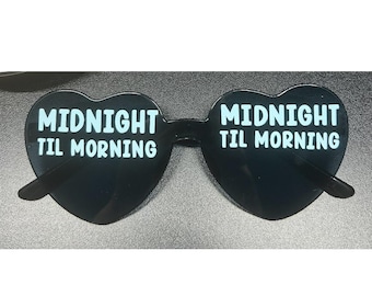 Personalised custom live concert sunglasses | novelty glasses | concert glasses | heart glasses | custom glasses | uk tour | gift idea |