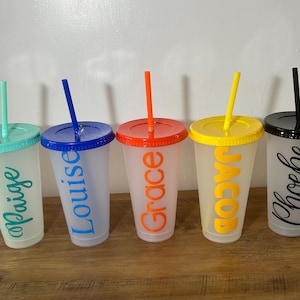Personalised name cold cup | 24oz |colour changing | cup with lid and straw | hen party | bridesmaid | birthday | name cup | Starbucks cup|