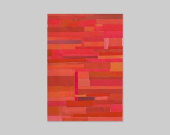Origineel abstract collagewerk - rood