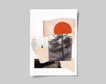 Origineel collagewerk - oranje v.3