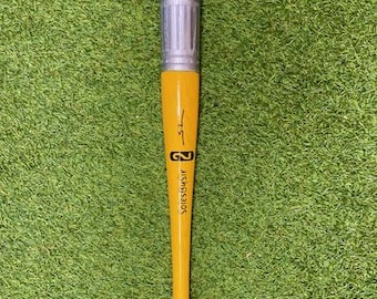 Custom Painted Baseball Bat Yellow #2 SCHOOL PENCIL  with custom add ons