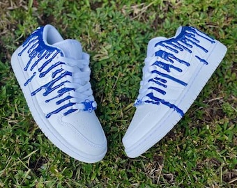 Women's Custom Drip Jordan 1 Low top Sneakers Wet Drip Look 3D