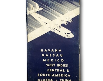 1934 Pan American Airways System Orario Tariffe Passeggeri Brochure Pan Am Aviation Ephemera